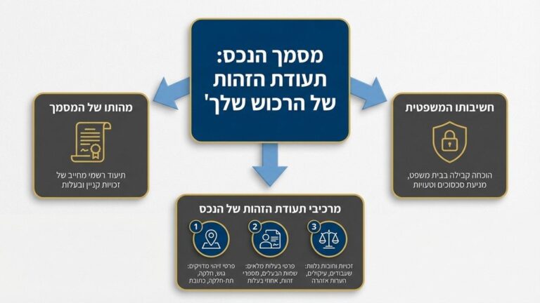 מסמך משפטי רשמי המייצג רישום מקרקעין