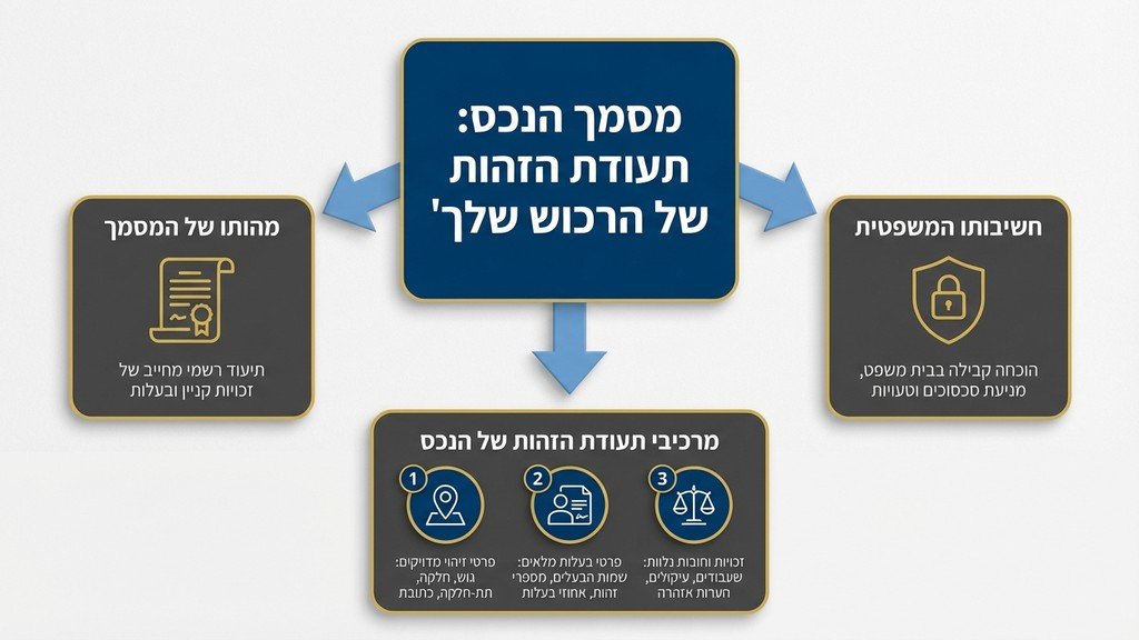 מסמך משפטי רשמי המייצג רישום מקרקעין