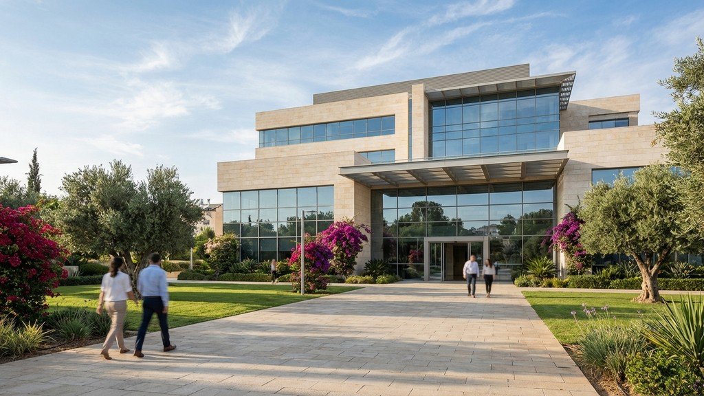 מבנה ציבורי מודרני המייצג רשות מקומית ועירייה