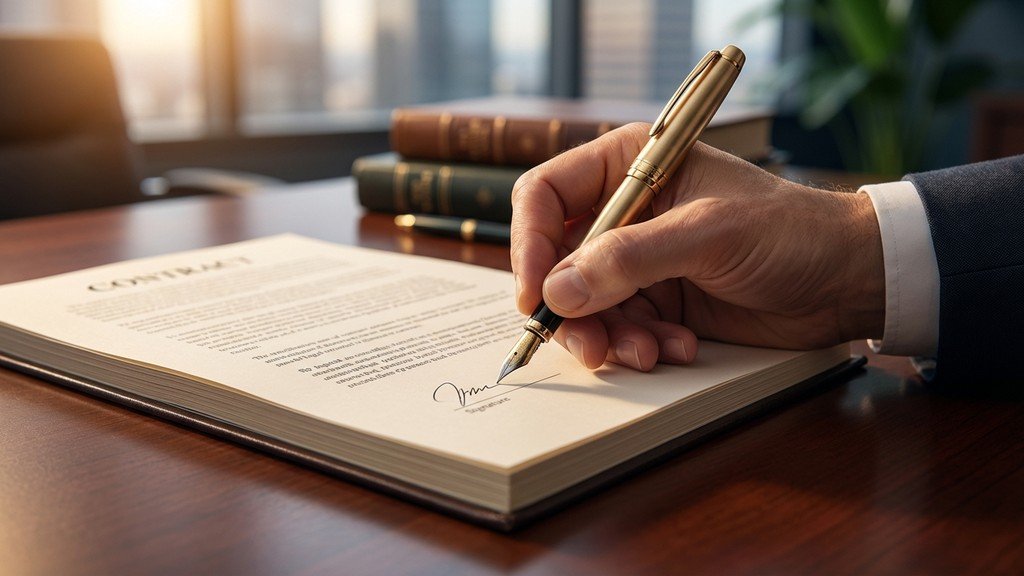 חתימה על חוזה משפטי מול יזם נדלן