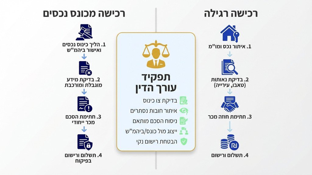 מפתחות דירה המונחים על חוזה רכישת מקרקעין