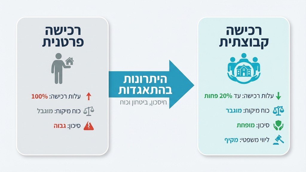 קבוצת אנשים בוחנים תוכניות בנייה יחד עם עורך דין